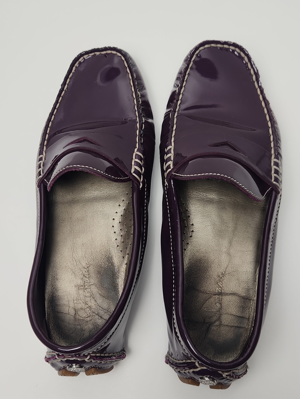 Cole Haan Plum Patent Leather Slip-On Loafers Size 7